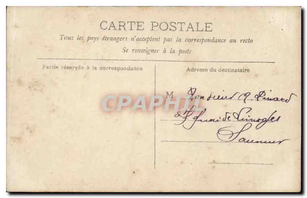 Paar im Freien — romantische Szene — Paris, Verlag Paris, n°738/p - Rückseite