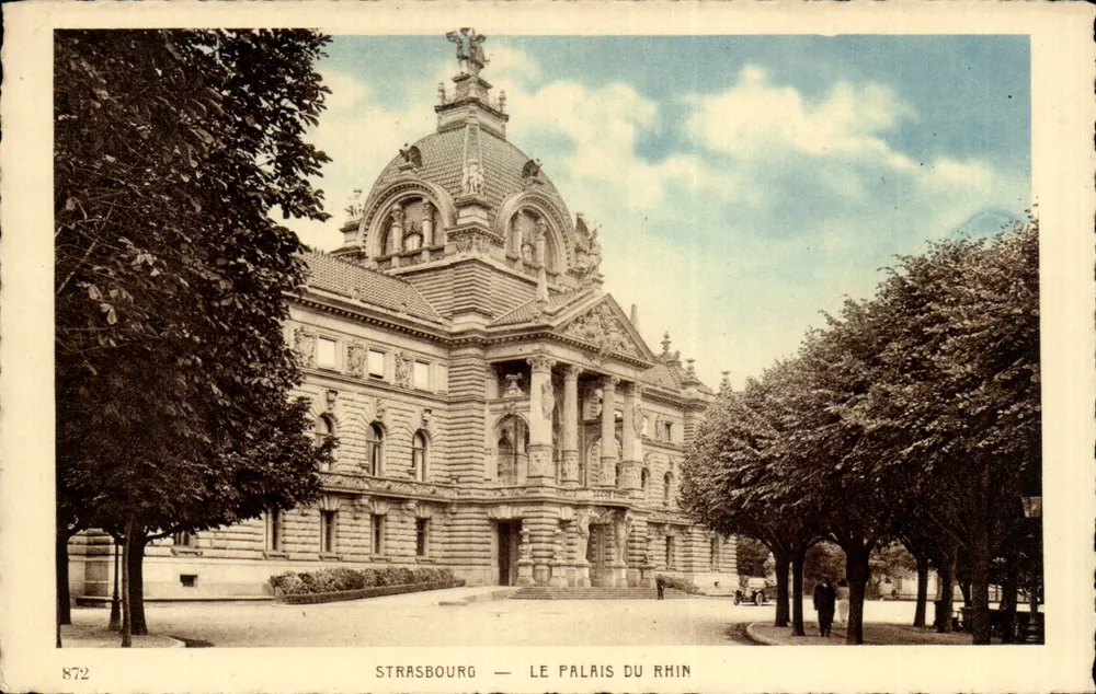 Strasbourg — O Palácio do Reno — editor Braun & Cie, n° 872 - Frente