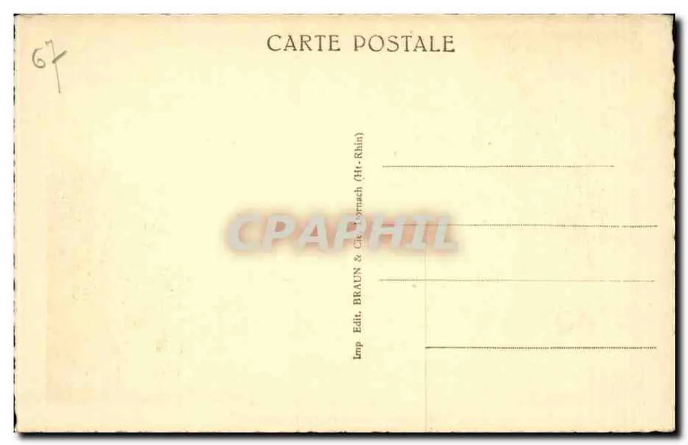 Strasbourg — O Palácio do Reno — editor Braun & Cie, n° 872 - Verso