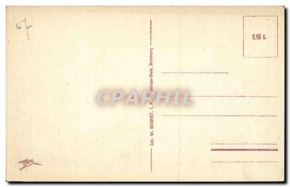 Straßburg — Ansicht vom Ponts Couverts — Ed. Bergeret, Nr. 100 - Rückseite
