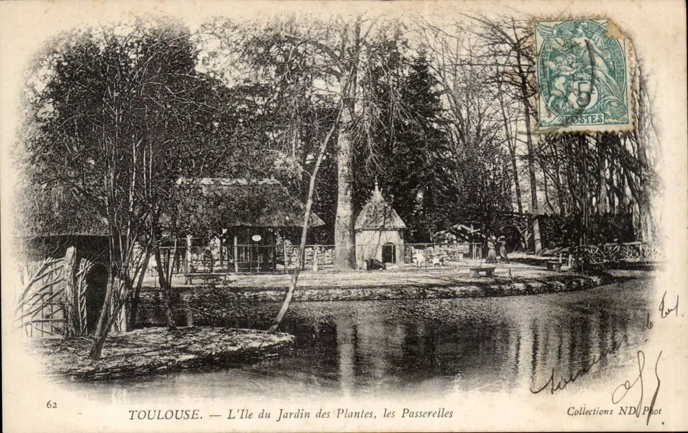 Toulouse — Die Insel des Botanischen Gartens, die Fußbrücken — Verlag ND Phot - Vorderseite