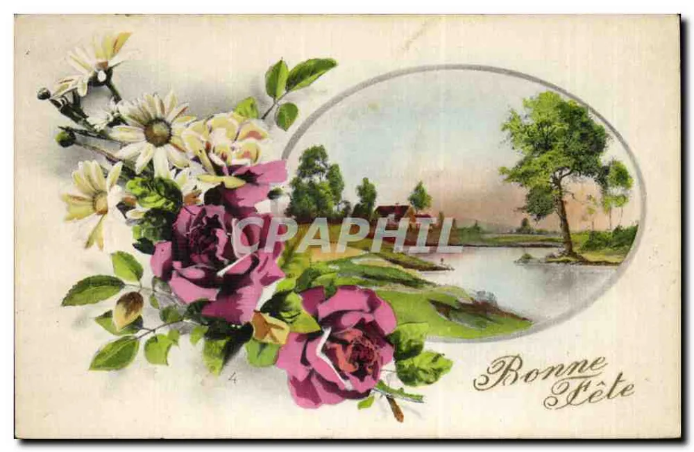 Blumen und Landschaft — Bonne Fête — Luxographie Noëter - Vorderseite