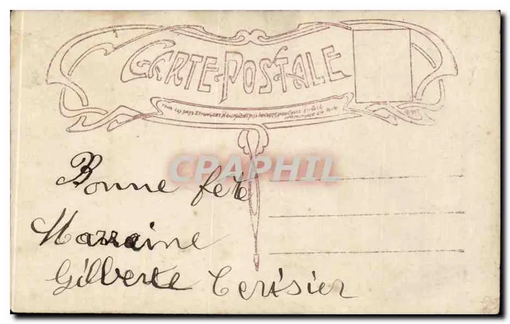 Mädchen mit Blumenstrauß — 'Heureuse Fête' — éditeur L. Brette, n° 122 - Rückseite