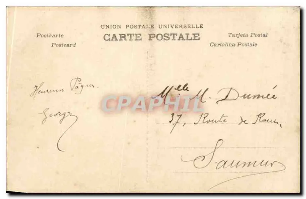 Gôndola com ovos — Páscoa — A.N. Paris 140 - Verso