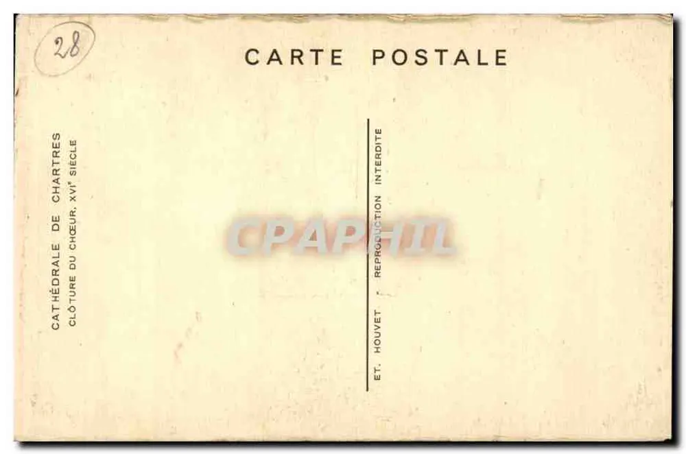 Cathédrale de Chartres — Cloître du chœur, XVIe siècle — Éditeur ET. HOUVET - Verso