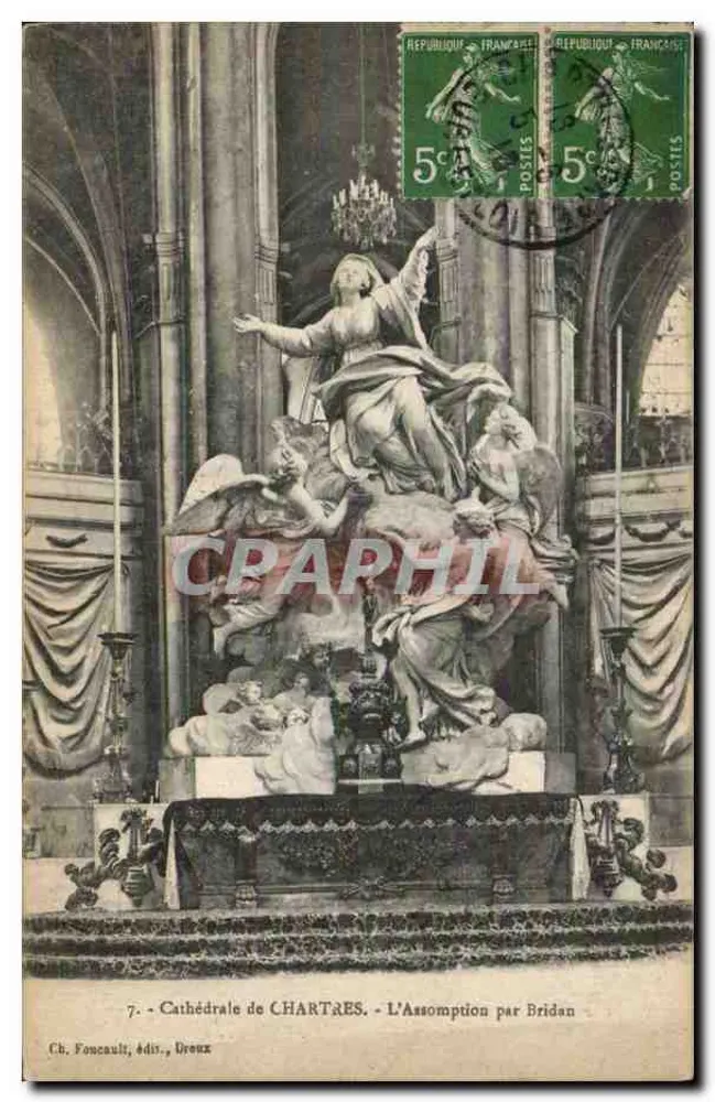 Catedral de Chartres - A Assunção por Bridan — Ch. Foncault, editor, Dreux - Frente