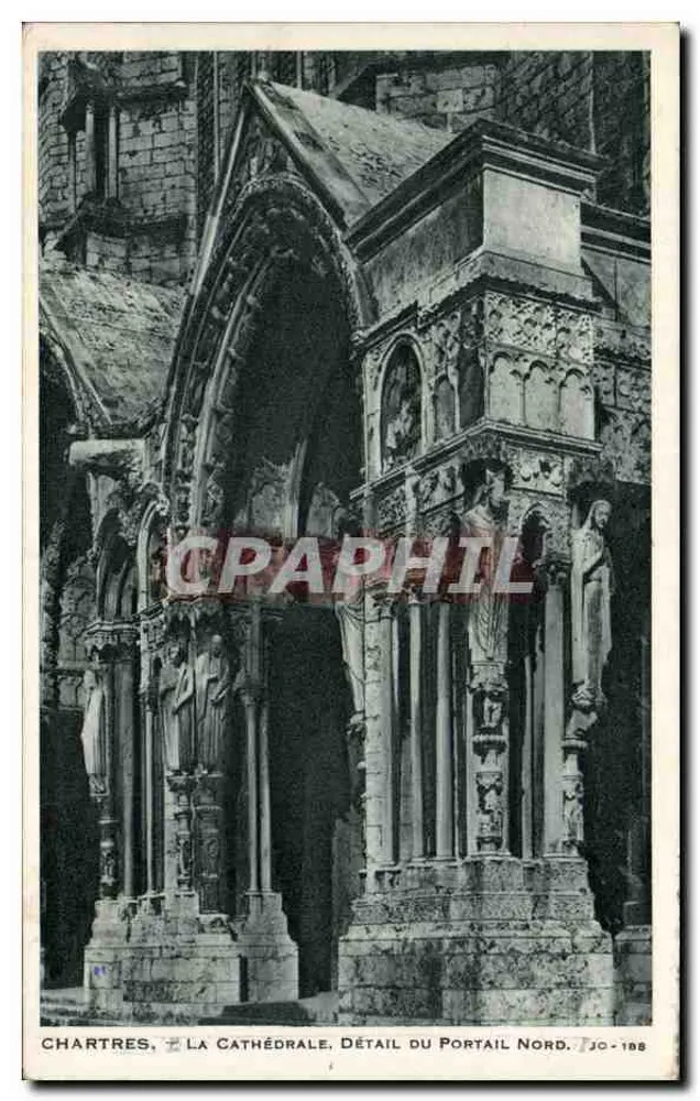 Chartres, Die Kathedrale — Detail des Nordportals — Jo-188 - Vorderseite
