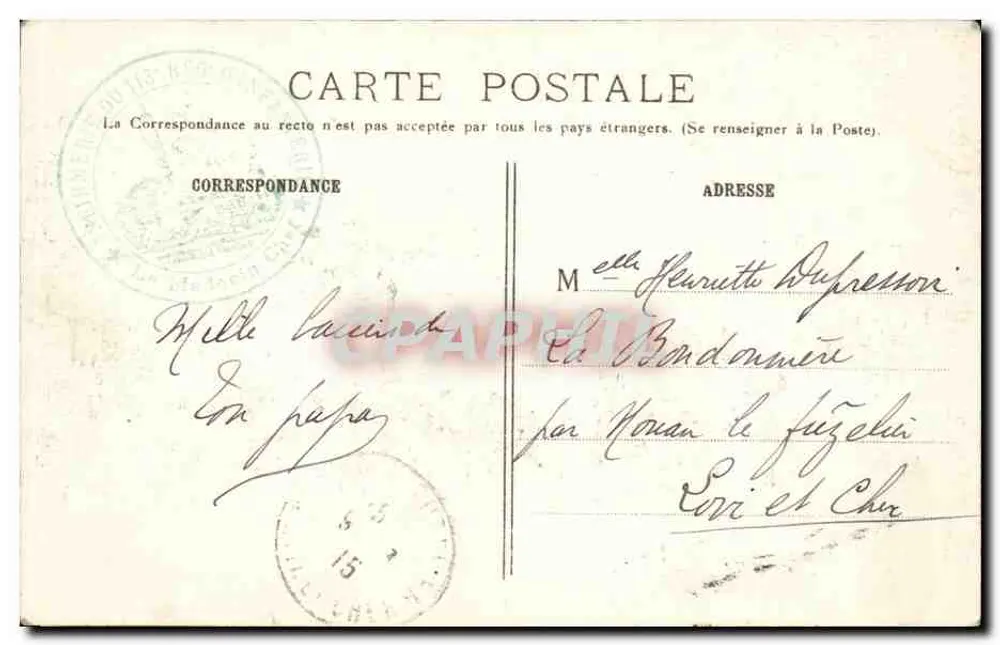 Soissons - Ansicht der Rue des Framboisières nach dem Bombenangriff — R.P. Paris n°151 - Rückseite