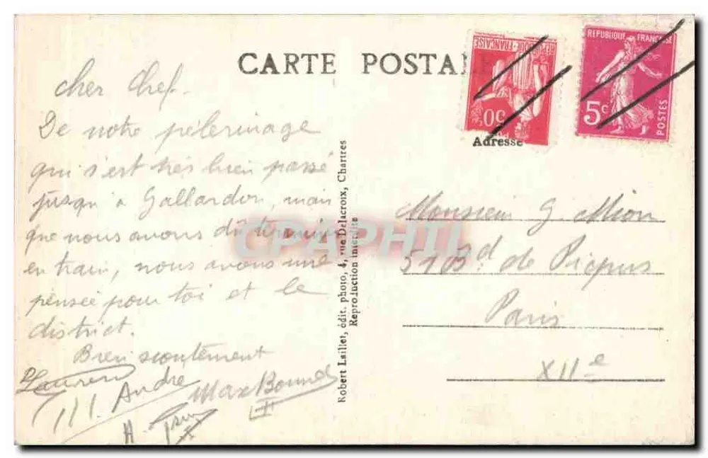 Chartres — Catedral Os Sinos — Rob - Verso