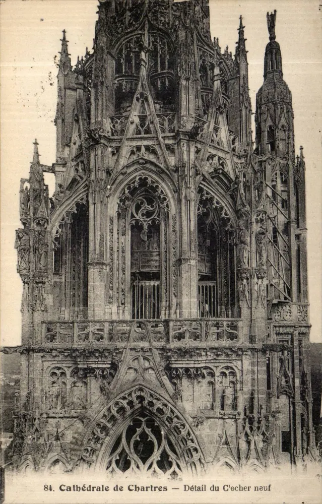 Kathedrale von Chartres — Detail des neuen Turms — Ausgabe Robert Lalliet, n°84 - Vorderseite