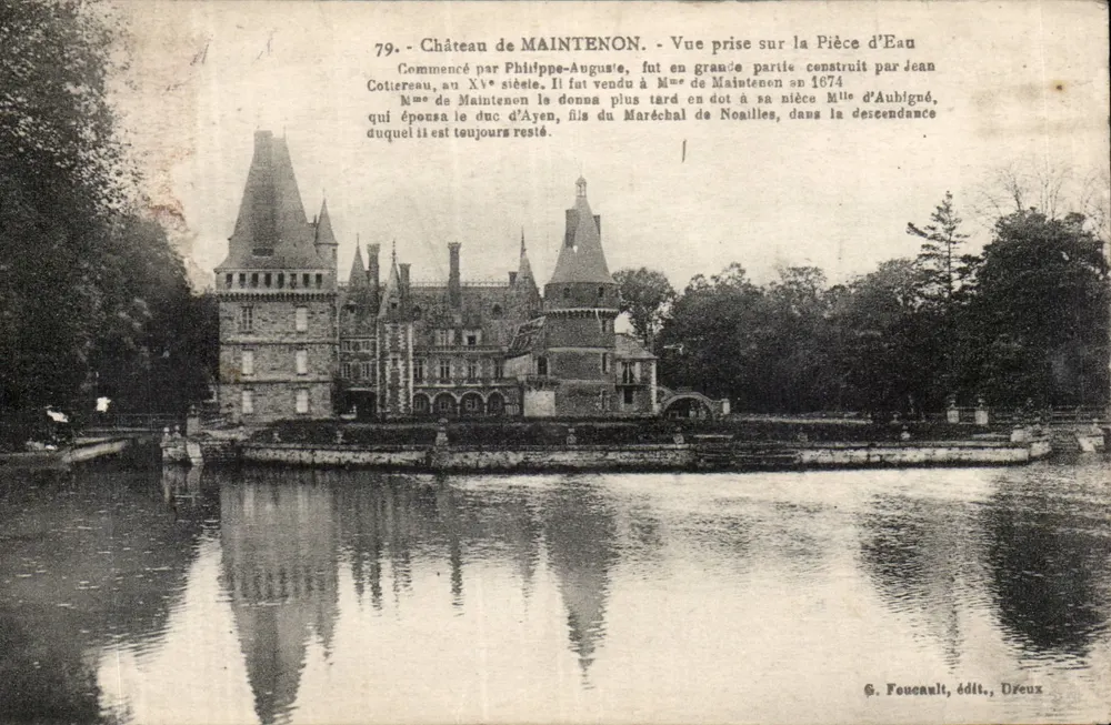 Schloss Maintenon — Ansicht vom Wasserbecken — G. Foucault, Verlag, Dreux - Vorderseite