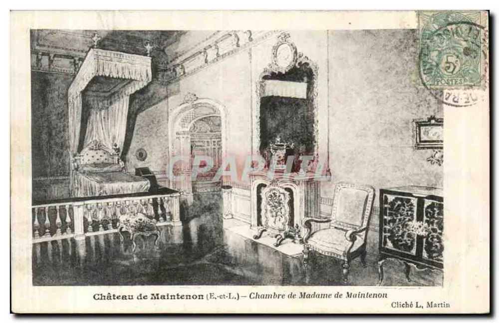 Schloss Maintenon (E.-et-L.) — Zimmer der Madame de Maintenon — Cliché L. Martin - Vorderseite