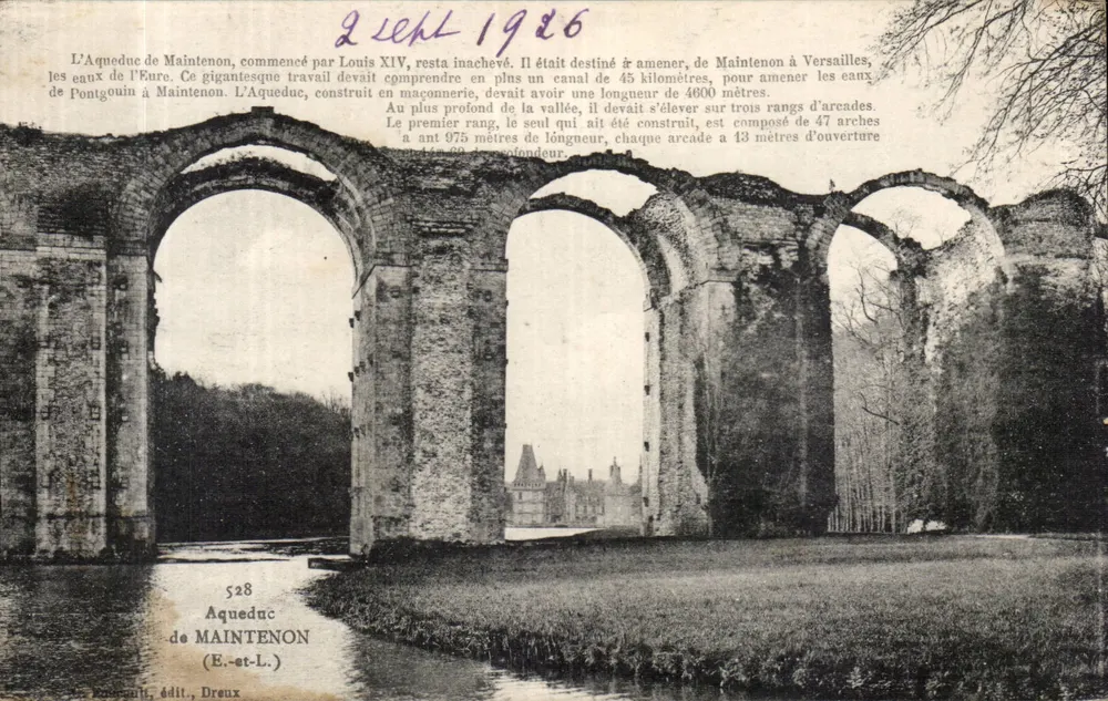 Aqueduto de Maintenon — ruínas de um aqueduto começado sob Luís XIV — editor E.-et-L., n° 528 - Frente