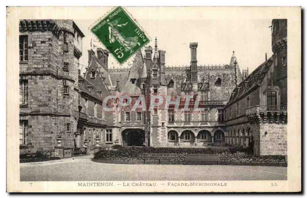 Maintenon — O Castelo — Facha Meridional — LL - Frente