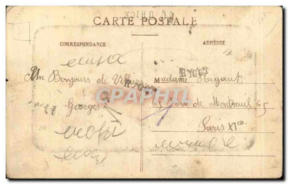 Villiers-le-Morhier — Blick auf die Drouette — Ch. Foucault, Verlag, Dreux - Rückseite