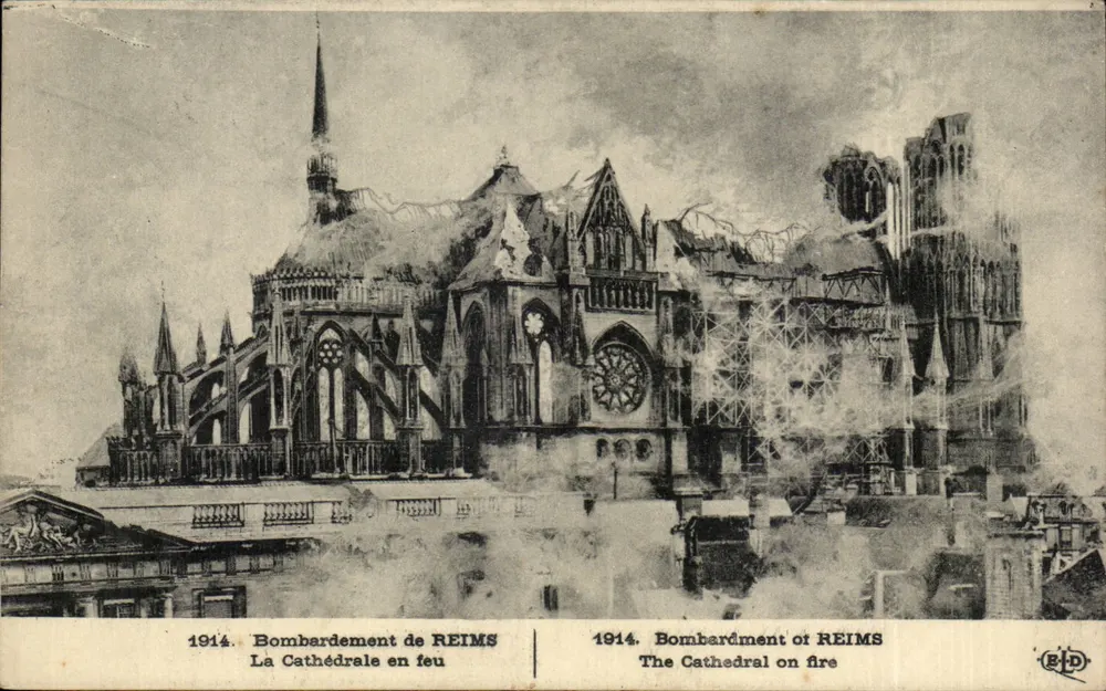Die Kathedrale in Flammen — Bombardierung von REIMS — G.P.D. - Vorderseite
