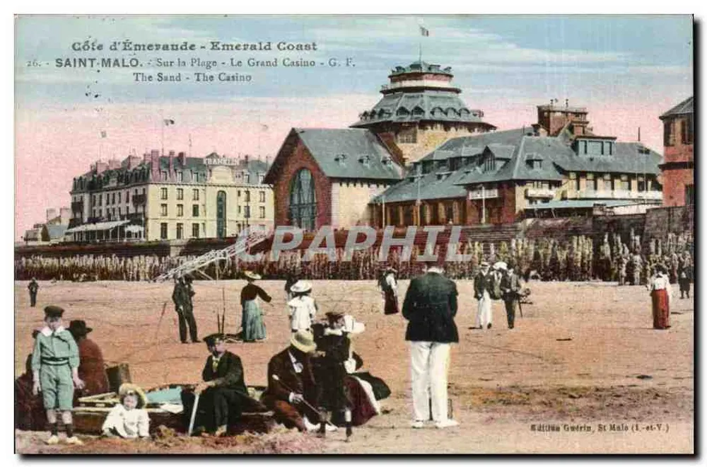 Saint-Malo - Auf der Strandpromenade - Das Grand Casino - Ausgabe Guérin, St-Malo (1.-et-V.) - Vorderseite