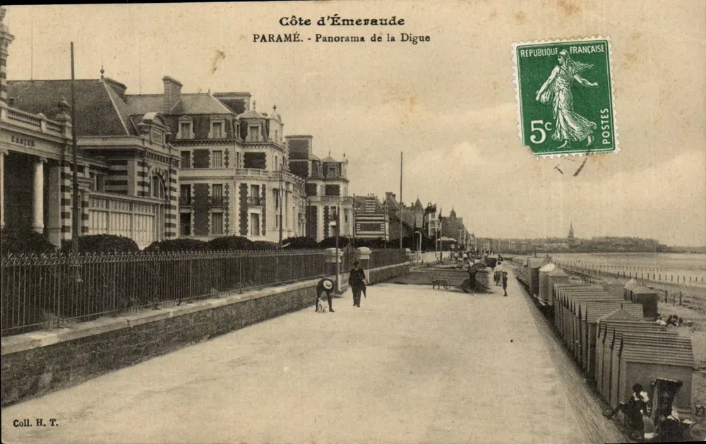 Paramé - Panorama da Digue — Costa da Esmeralda, editor H. T. - Frente