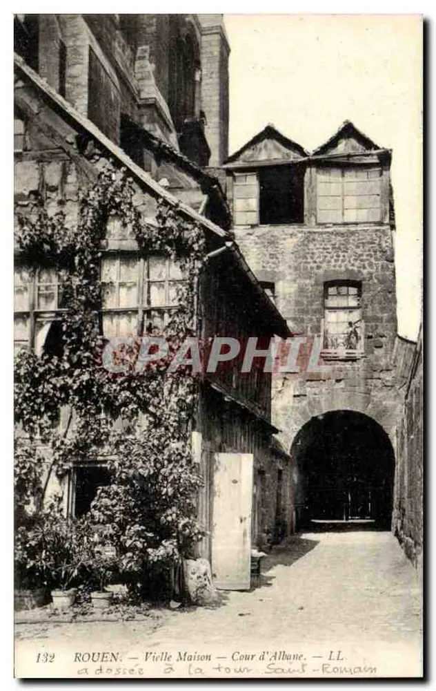 Rouen — Oude huis — Cour d'Albane — La Tour Saint-Romain — LL. n°132 - Voorkant