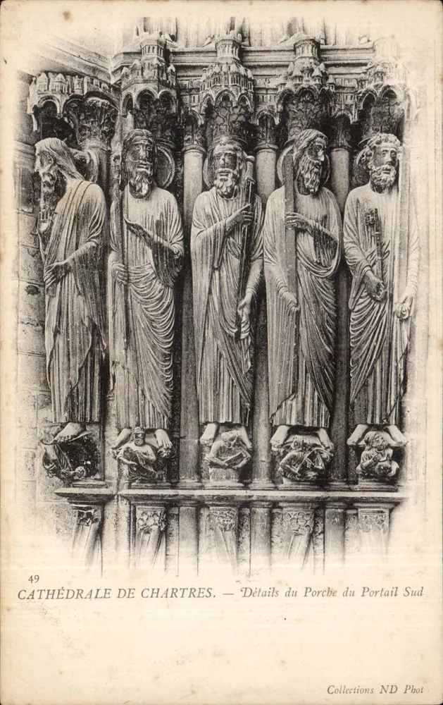 Kathedrale von Chartres — Details des Südportalvorbaus — Collections ND Phot - Vorderseite