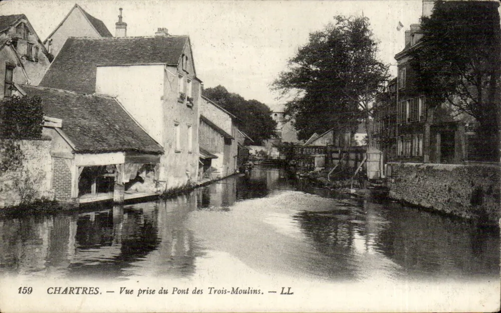 Chartres — Aufnahme vom Pont des Trois-Moulins — LL, Nr. 159 - Vorderseite