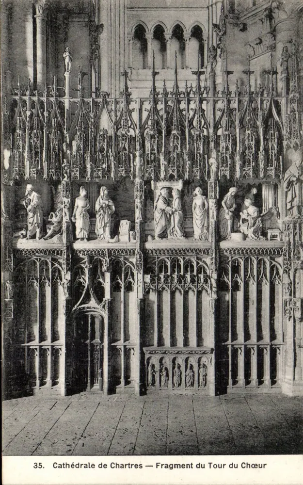 Kathedrale von Chartres — Fragment des Chorwegs — unbekannter Verleger, Nummer 35 - Vorderseite