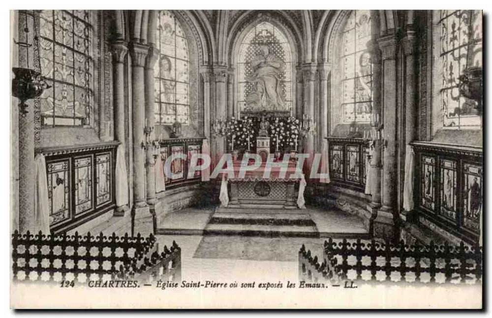 Chartres — Kirche Saint-Pierre, wo die Emaillewaren ausgestellt sind — LL. n°194 - Vorderseite