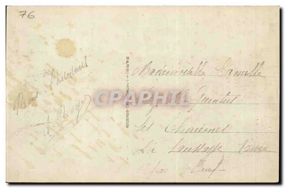 Dieppe - Vista geral e o Castelo — editor Pasteur, n°6 - Verso