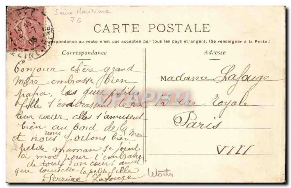 Dieppe — Iglesia de San Remy — Editor desconocido, n° 56 - Reverso