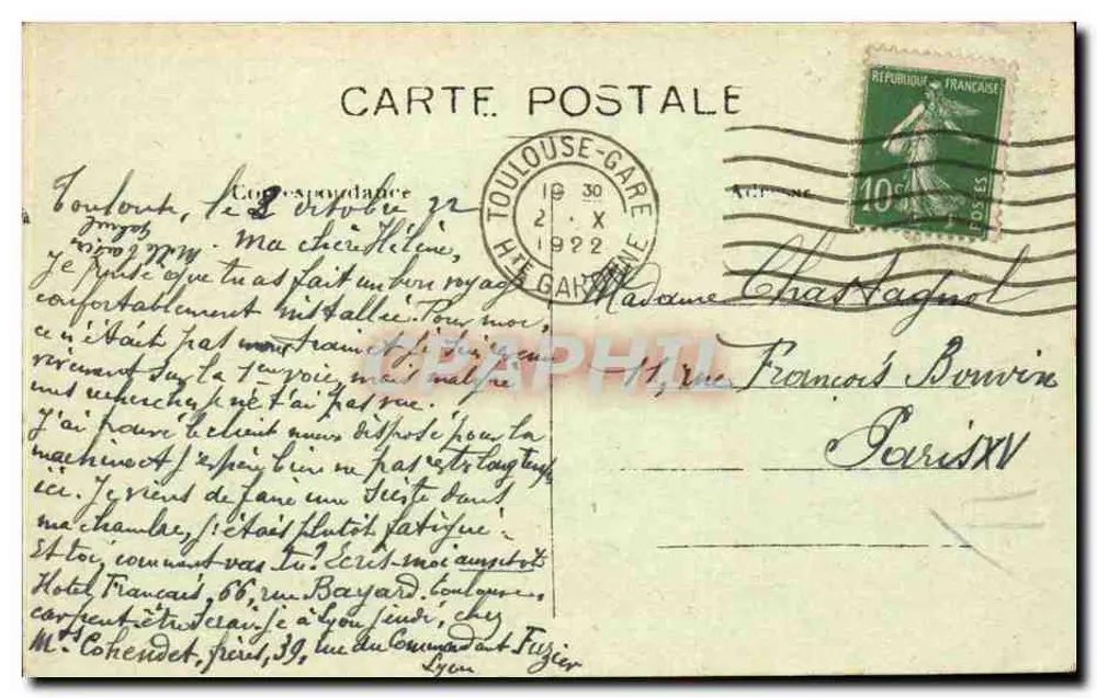 Toulouse — Kirche der Daurade und Akademie der Bildenden Künste — Verlag J. Fourmen, Toulouse - Rückseite