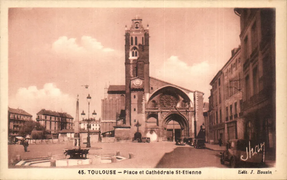 Toulouse — Place und Kathedrale Saint-Étienne — Éd. J. Bouzin n°45 - Vorderseite