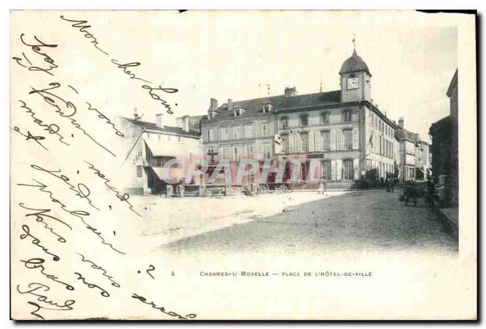 Charmes-sous-Moselle — Place de l'Hôtel-de-Ville — Verlag Phototyp. A. Grigo, Paris - Vorderseite