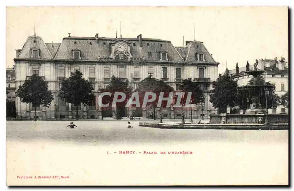Nancy — Palácio da Academia — Fototipo A. Berberet & Cie, Nancy - Frente