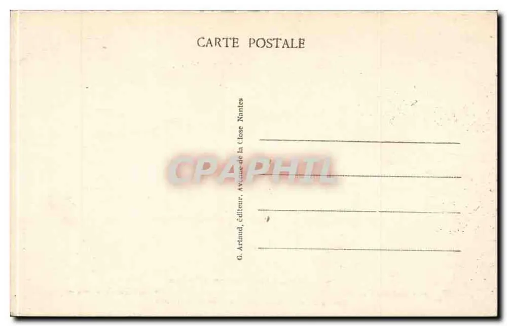 Ao redor dos Lits Clos bretones — cena de vida cotidiana — G. Artanaud, editor, Avenida da Close, Nantes - Verso