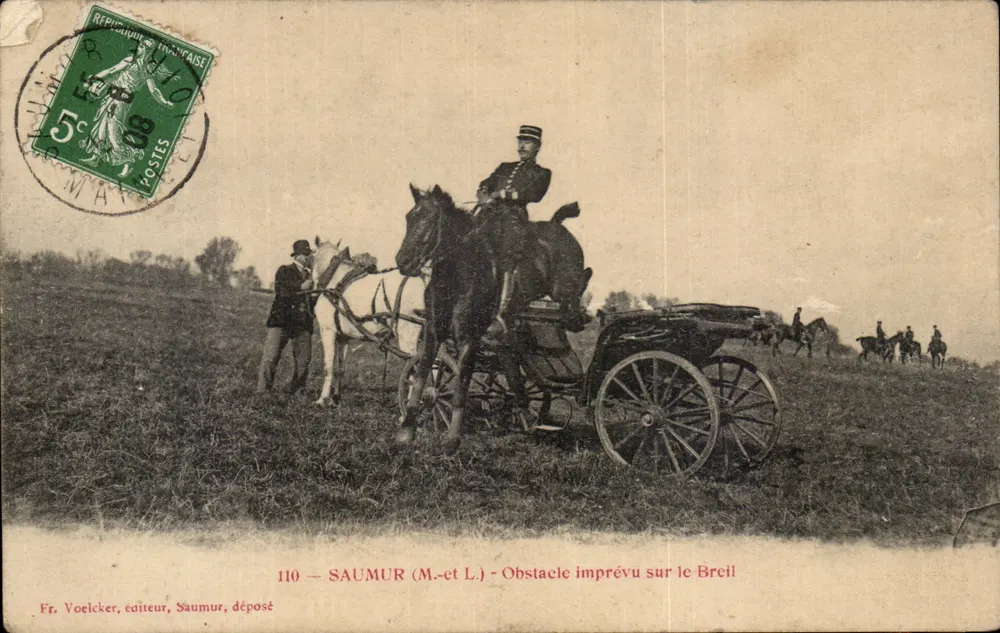 SAUMUR (M.-et L.) - Unerwartetes Hindernis auf dem Breil — Fr. Voelcker, Verleger, Saumur, Einlage n°110 - Vorderseite