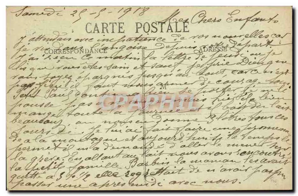 Um die Lits-Clos (Coll. E.H.) — häusliche Szene — datiert 29-9-1918 - Rückseite