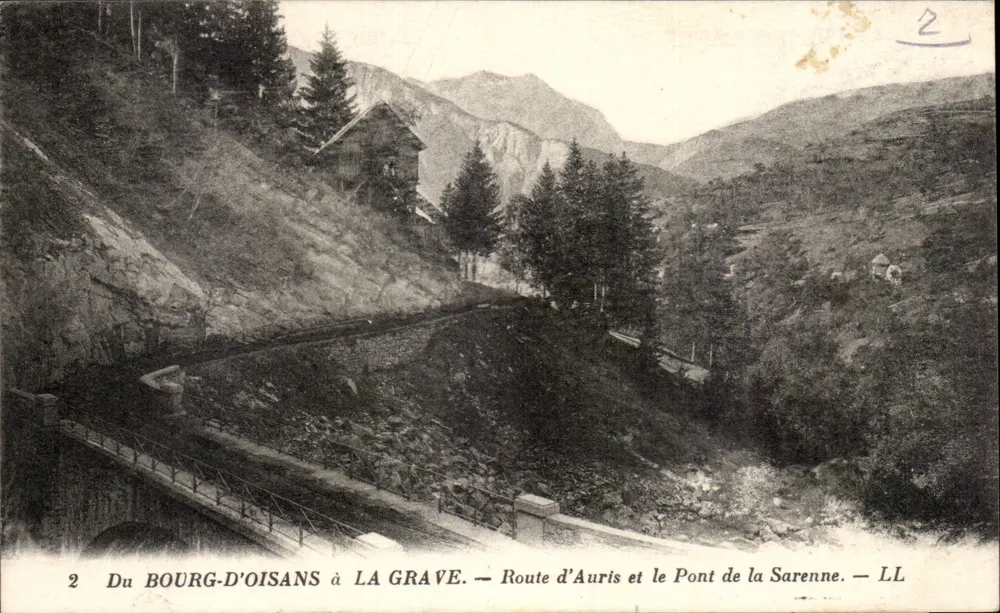 Von BOURG-D'OISANS nach LA GRAVE — Route d'Auris und die Brücke von la Sarenne — LL - Vorderseite
