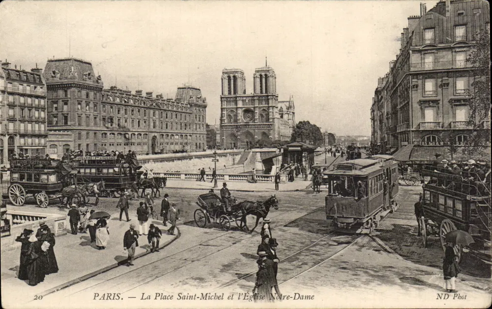 Paris — Place Saint-Michel und Kirche Notre-Dame — ND Phot - Vorderseite