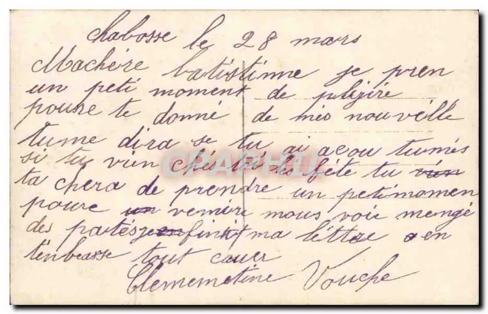 Liebespaar — gedruckter Text und handschriftliche Nachricht - Rückseite