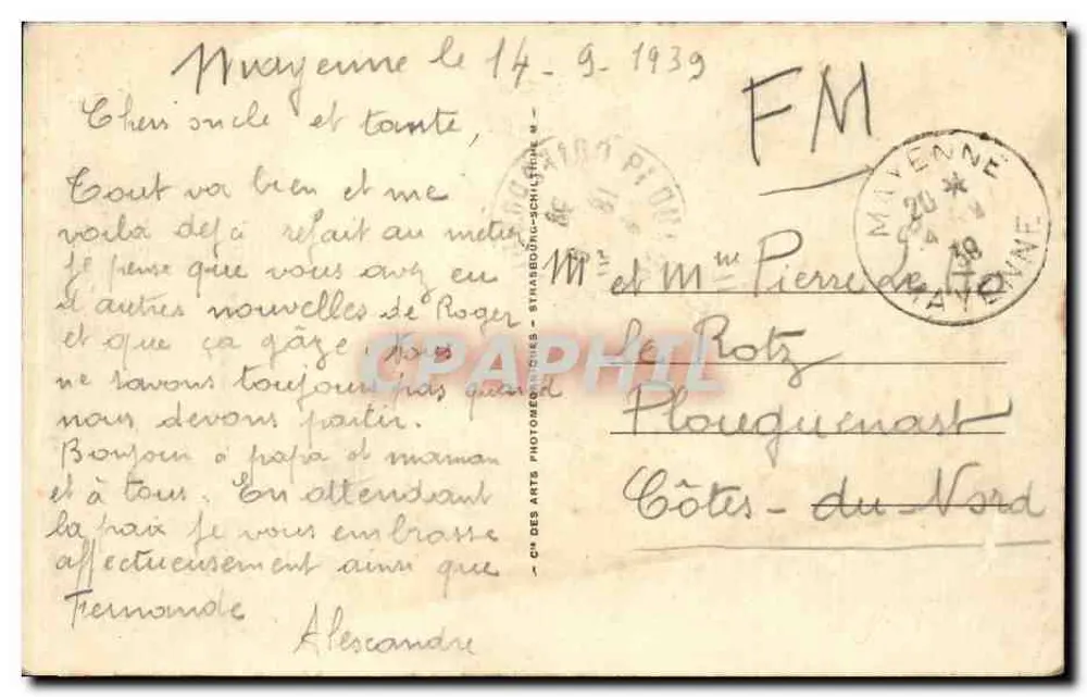 Mayenne — Le Château et la Basilique Notre-Dame — LL.11, éditeur C.H. DES ARTS PHOTOGRAPHIQUES - Verso