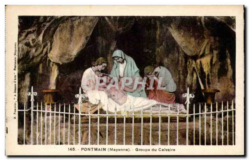 पॉंटमैन (मेन) — कैल्वेरी के समूह — छापकर्ता मैं. पेमांतियर, 'ए जूनेस्स ड'अर्क' (मेन), संख्या 145 - आगे