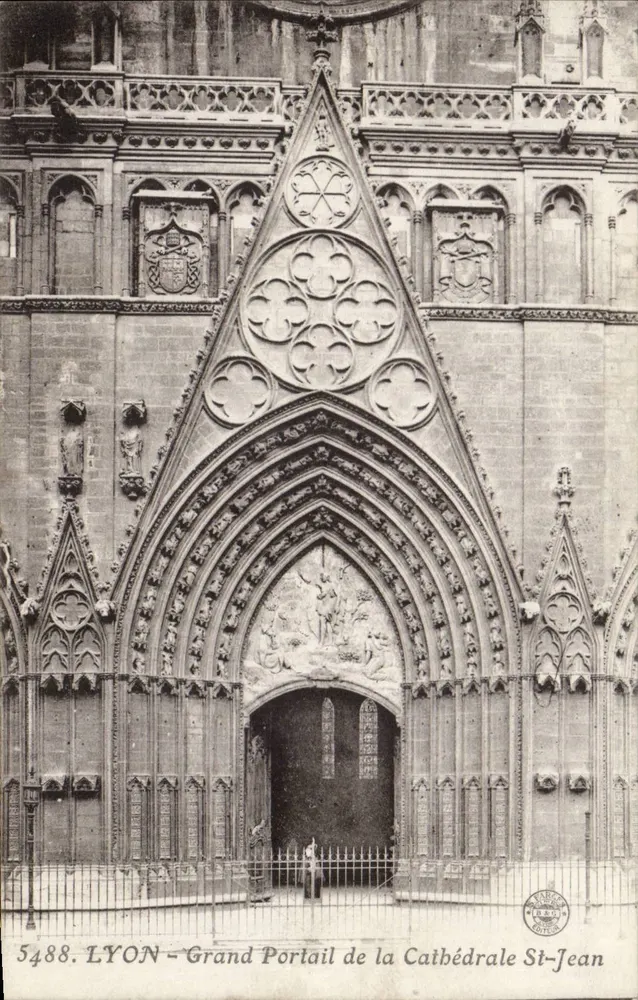 LYON - Großer Portal der Kathedrale Saint-Jean — Verlag BACO, Seriennummer 5488 - Vorderseite