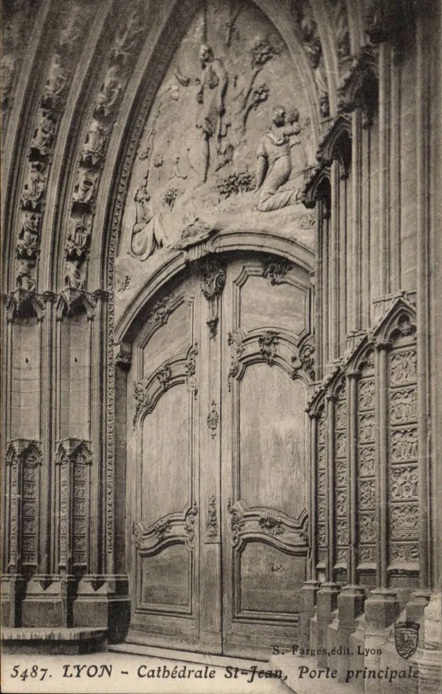 LYON - Kathedrale St-Jean, Haupteingang — S. Parges, pub. Lyon, n° 5487 - Vorderseite
