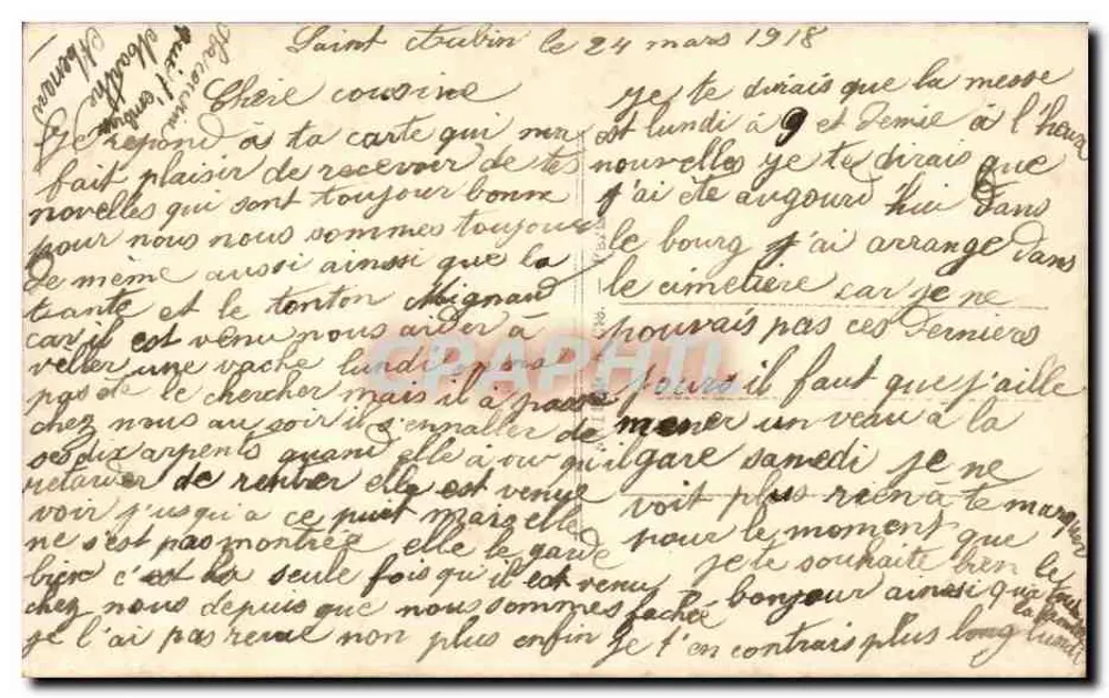 Soldat und Frau — zärtliche Szene mit Gedicht — La Favoruite, n°2465/2, Paris - Rückseite