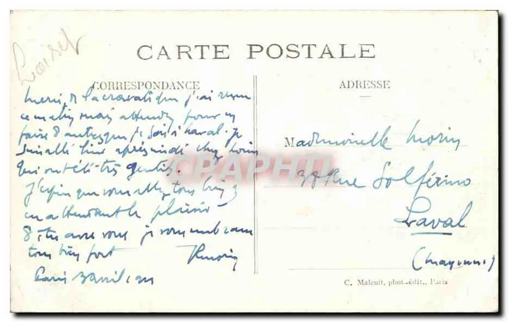 Orléans — A Câmara de Comércio — C.M. 128 - Verso