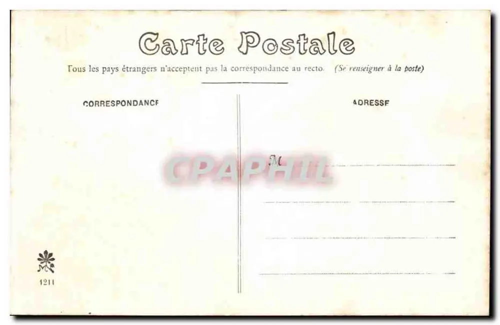 Orléans - Igreja de São Vicente — editor desconhecido, n° de série 1211 - Verso