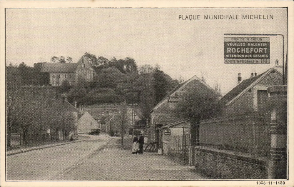 Veuillette-sur-Veyle — Placa municipal Michelin — editor Michelin, n° 1358-11-1450 - Frente