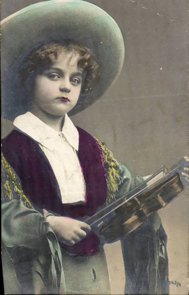 Junge Mädchen in Violinistenkostüm — anonymer Verlag, Nr. 54314 - Vorderseite
