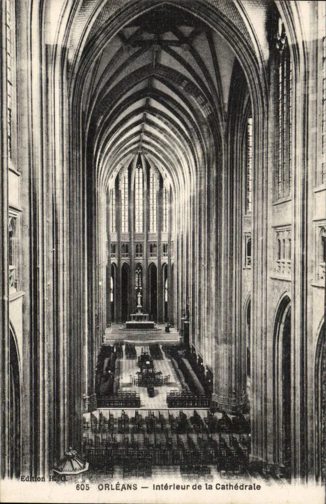 Orléans — Interior da Catedral — Edição H. O. n° 605 - Frente