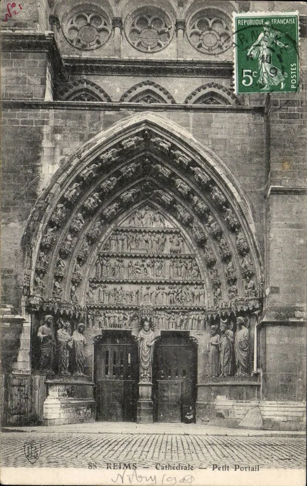 Reims — Catedral — Pequeño Portal — editor Nitry, n°88 - Anverso
